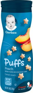 GERB PUFFS PEACH 1.48 OZ