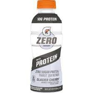 Gatorade Zero With Protein, 10g Whey Protein Isolate, Zero Sugar, Liquid Electrolytes, Glacier Cherry, 20 Fl Oz