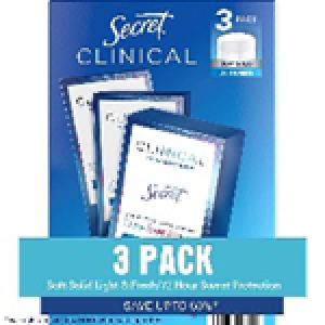 Secret Clinical Soft Solid Antiperspirant and Deodorant, Light & Fresh, 1.6 oz.,