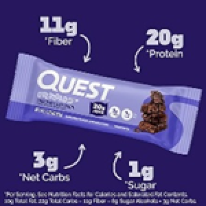 Quest Nutrition Overload Protein Bars, Chocolate Explosion, 20g Protein, 1g Sugar, 3g Net Carbs, GF